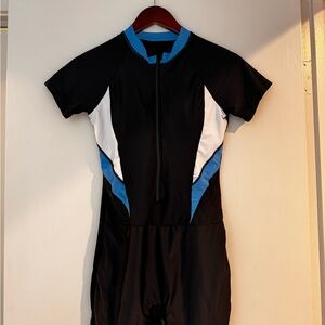 Black and Blue Short Sleeve Cycling Suit